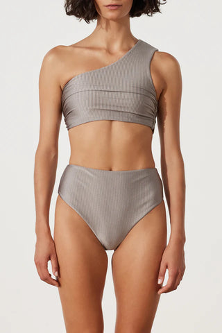 Pewter Rib Waisted Full Brief