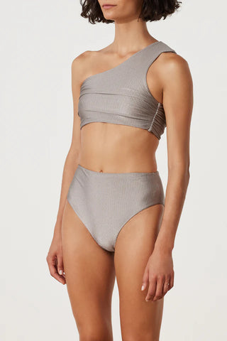 Pewter Rib Waisted Full Brief