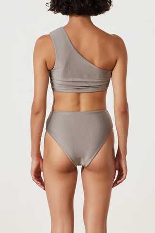 Pewter Rib Waisted Full Brief