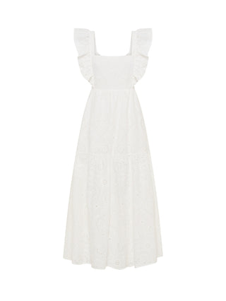 Clove Midi Dress - White Broderie