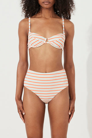 Chilli Stripe Textured Waisted Full Brief