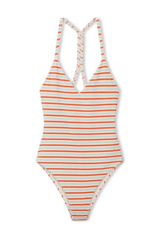 Chilli Stripe Textured One Piece