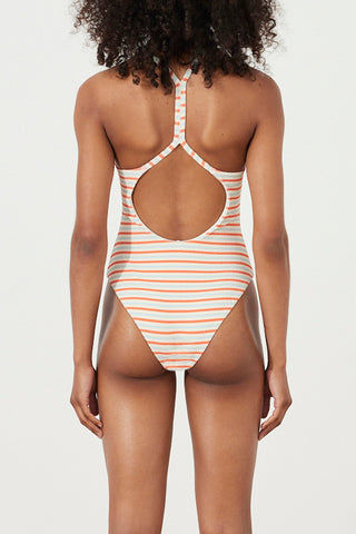 Chilli Stripe Textured One Piece